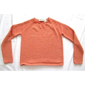 Women's Orvis Tunic Orange Polyester/Cotton Pullover Stretch Sweater Sz S (WS32)
